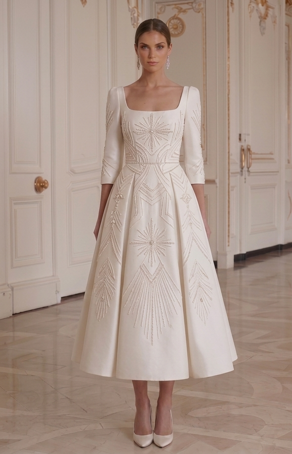 Tea Length Wedding Dress For Reception Bridal Party