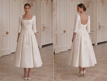 Brautkleid in Tea-Länge für Empfang und Brautparty