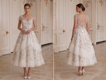 Robe de mariée longueur thé pour mariage d'été