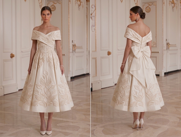 Brautkleid in Tea-Länge Luxus Brautkollektion