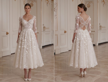 Tea Length Wedding Dress Romantic Bridal Party Style
