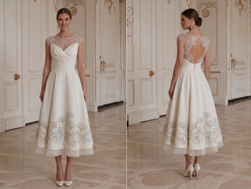 Tea Length Wedding Dress With Empire Waist Bridal