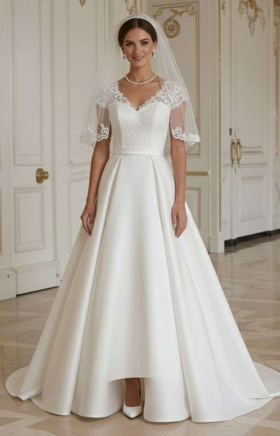 Vintage Hochzeitskleid, klassischer Stil der 1950er Jahre