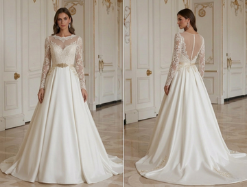 Robe de Mariée Vintage Pour Cérémonie Élégante