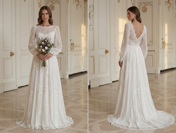 Vintage Hochzeitskleid für Outdoor-Hochzeit mit Vintage-Spitze