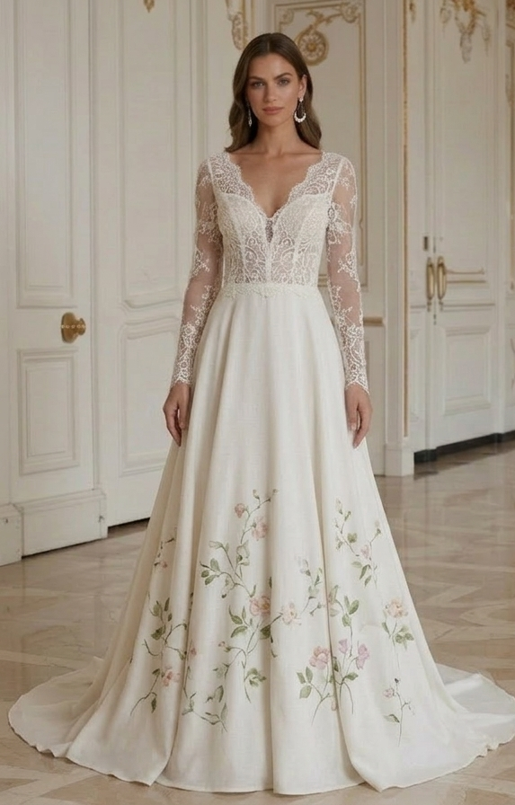 Rochie de mireasă vintage pentru nuntă de vară din material ușor