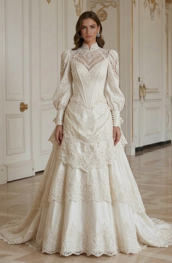 Vintage Hochzeitskleid im viktorianischen Stil