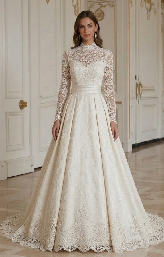 Rochie de mireasă vintage cu aspect clasic de mireasă