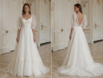 Robe de Mariée Vintage Organza Mariage Vintage