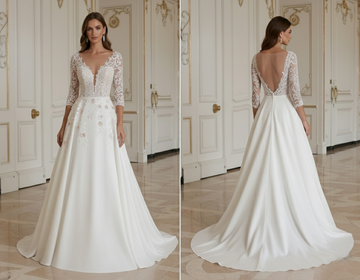 Robe de Mariée Vintage au Design Doux et Féminin