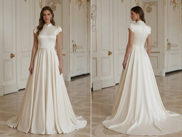 Vintage Wedding Dress With Soft Satin Fabric