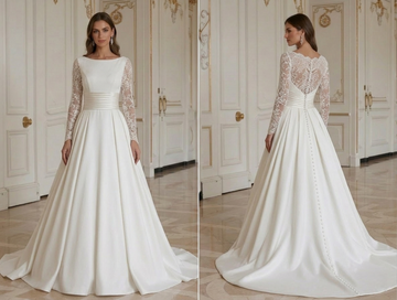 Vintage Hochzeitskleid mit strukturierter Taille