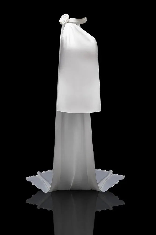 Elegant Regular Fit One-Shoulder Wedding Dress Modern Sleeveless Bow Satin Simple Mermaid Court Train Bridal Gown Princess Vestido De Novia Satin