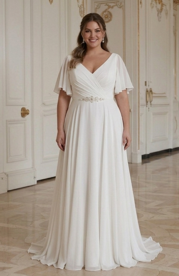Wedding Dress For Plus Size Bride With Romantic Back Detail