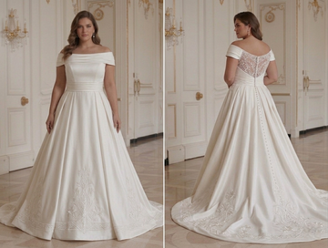 Robe de mariée avec traîne chapelle pour mariées grande taille Élégante et nuptiale