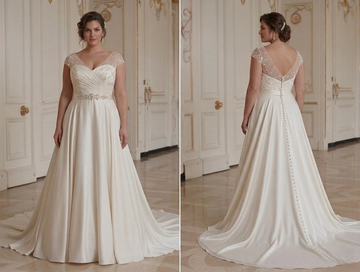 Wedding Dress With Empire Waist For Plus Size Bride Elegant Style