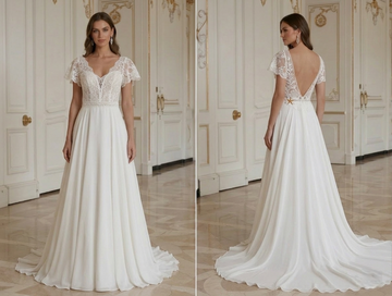 Robe de Mariée Plage Blanche Style Classique