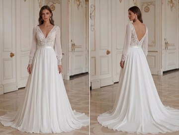 Robe de Mariée en Mousseline Blanche Robe de Mariée Intemporelle