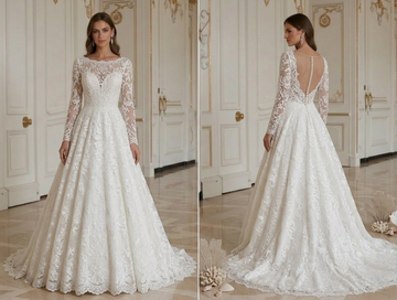 White Lace Wedding Dress Traditional Bridal Style