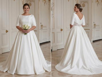 Weißes Brautkleid in Übergröße Zeitloser Brautstil