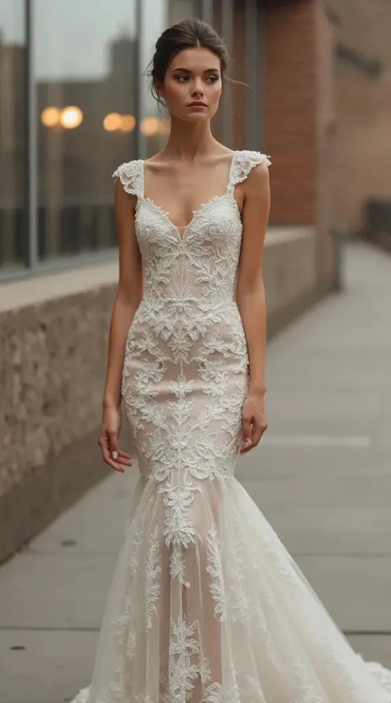 Classic Mermaid Wedding Dress for Brides Who Love Sophisticated Style