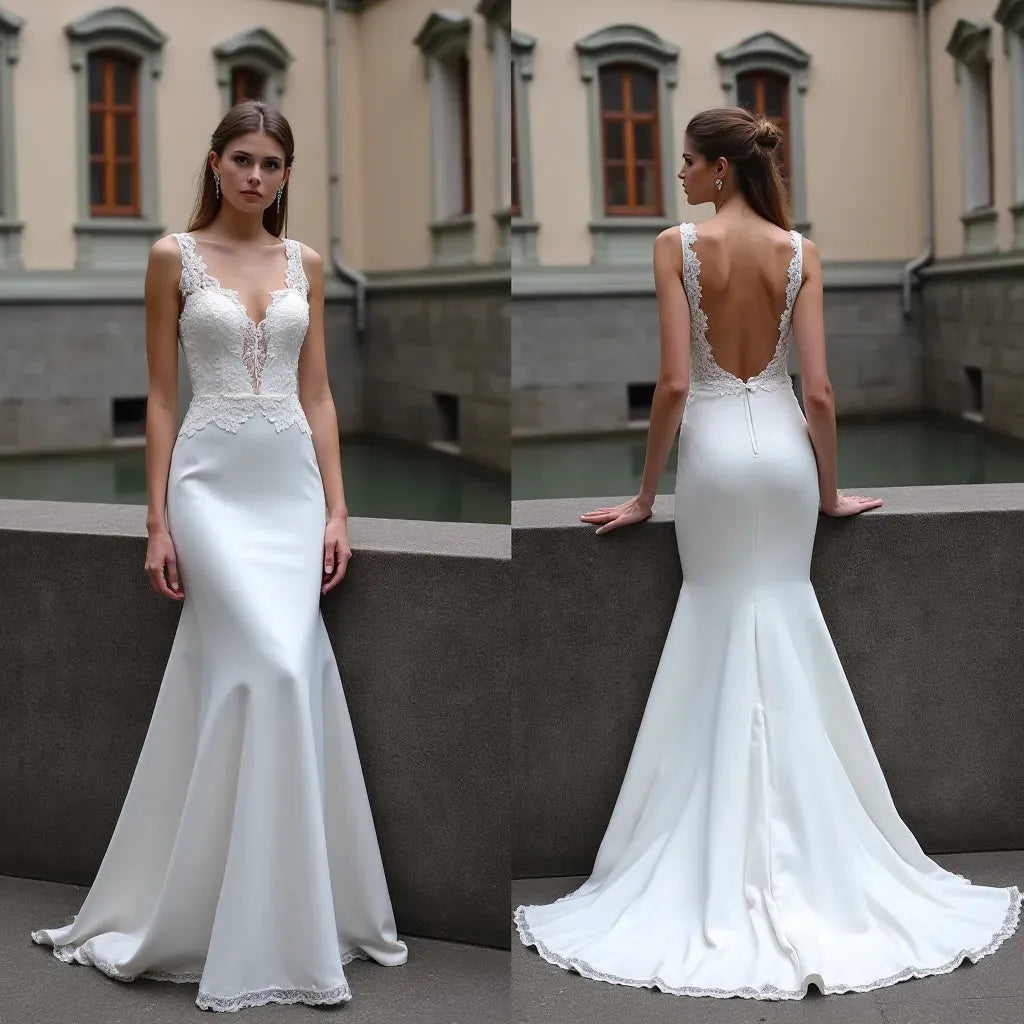 Mermaid Fit-and-Flare Wedding Dress for Plus Size Brides with Curves