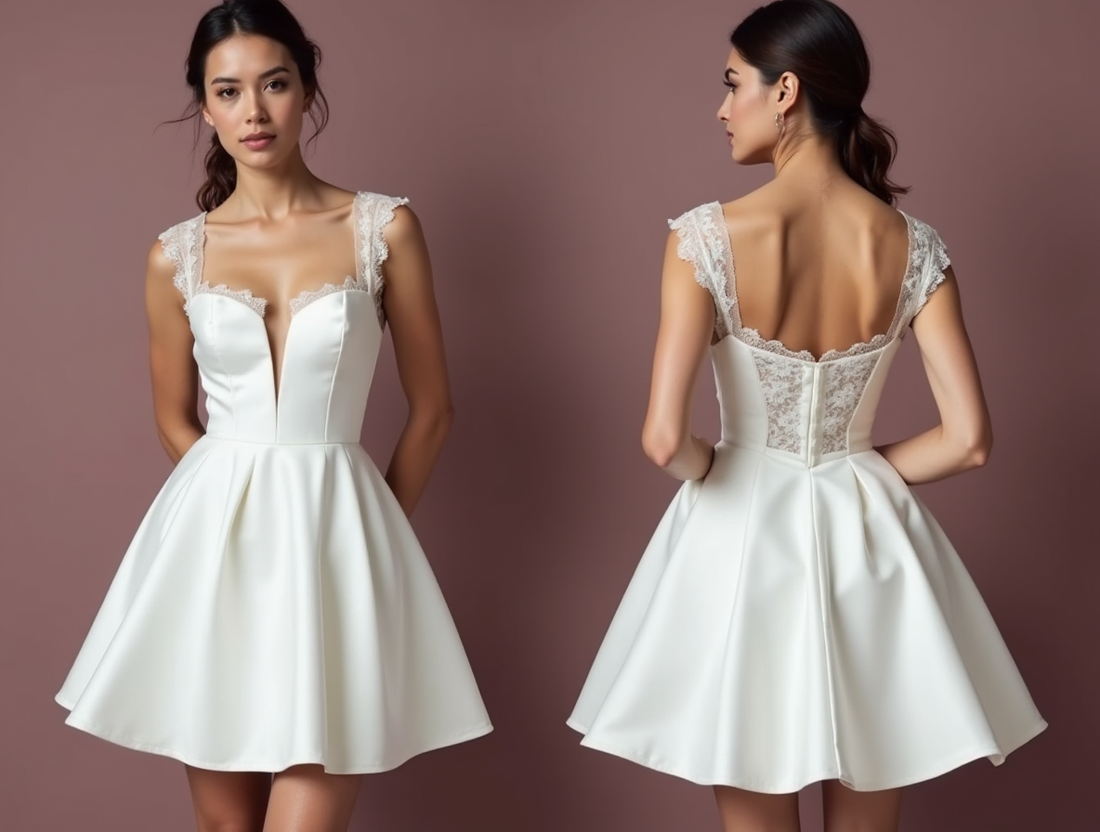 Chic Short Wedding Dress and Mini Dress with a Wrap Style for a Flattering Fit