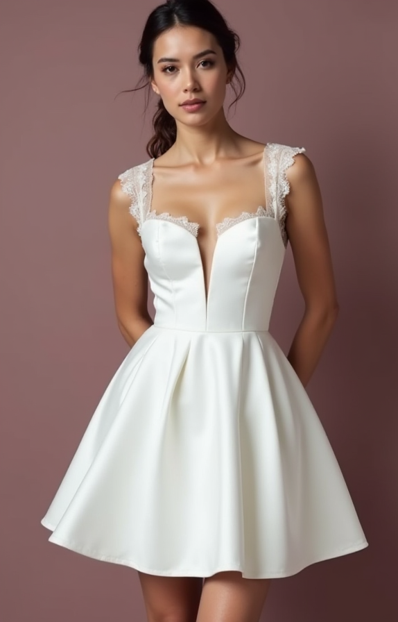 Chic Short Wedding Dress and Mini Dress with a Wrap Style for a Flattering Fit
