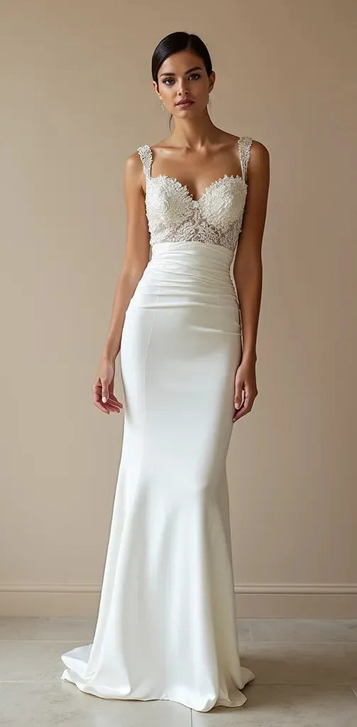 Mermaid Fit-and-Flare Wedding Dress with a Dramatic Silhouette