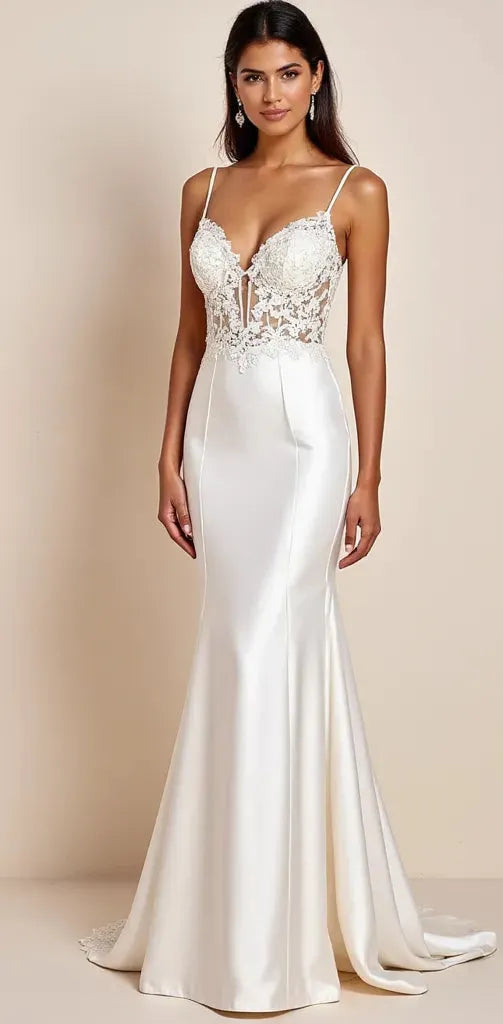 Sexy Mermaid Wedding Dress with a Luxurious and Elegant Aesthetic