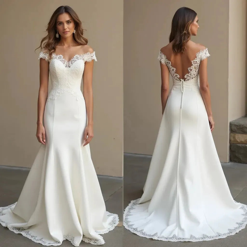 Sexy Mermaid Wedding Dress with a Stunning Open-Back Design