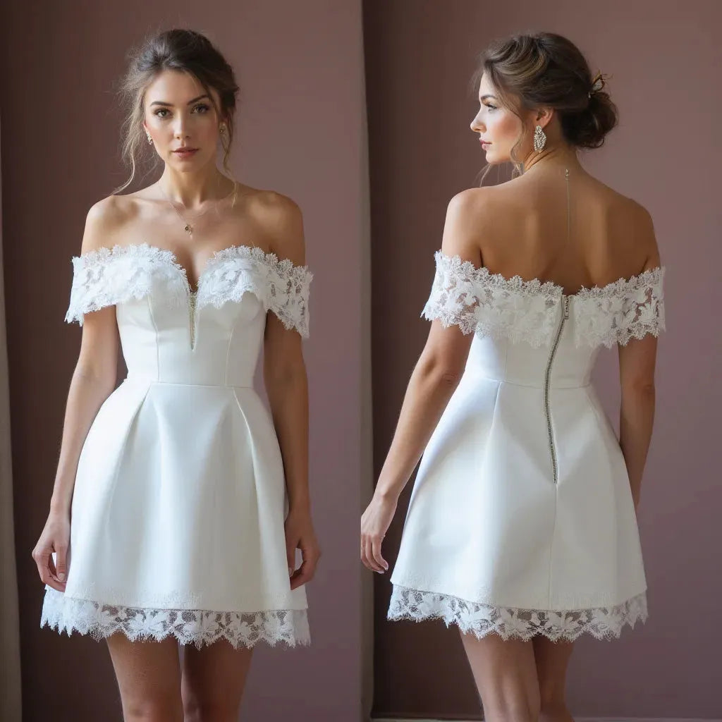 Short Wedding Dress for Plus Size Brides, Elegant and Comfortable