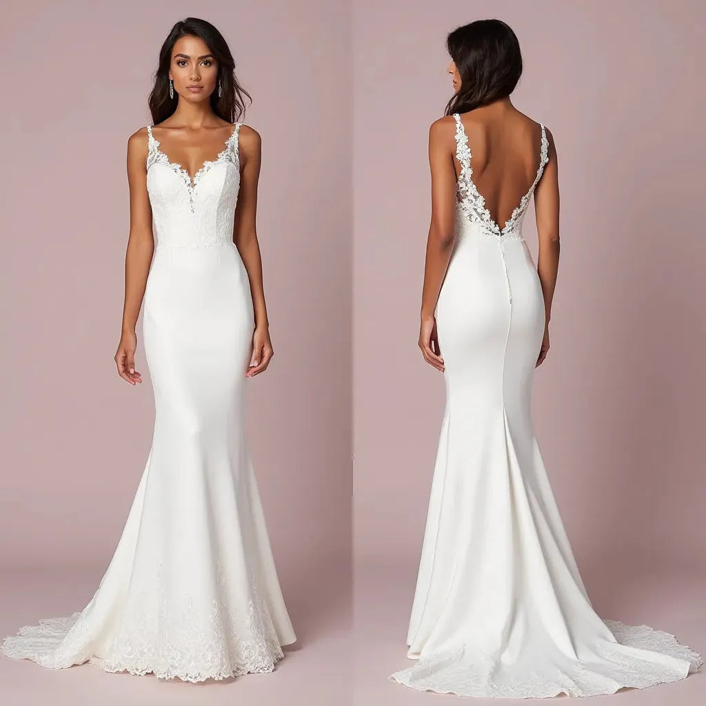 Classic Mermaid Wedding Dress with a Regal Look for a Luxurious Wedding