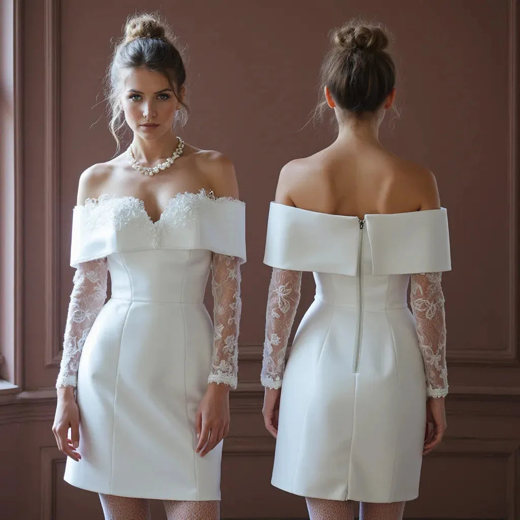 Mini Wedding Gown with a Sleek Fit for Trendy and Modern Brides