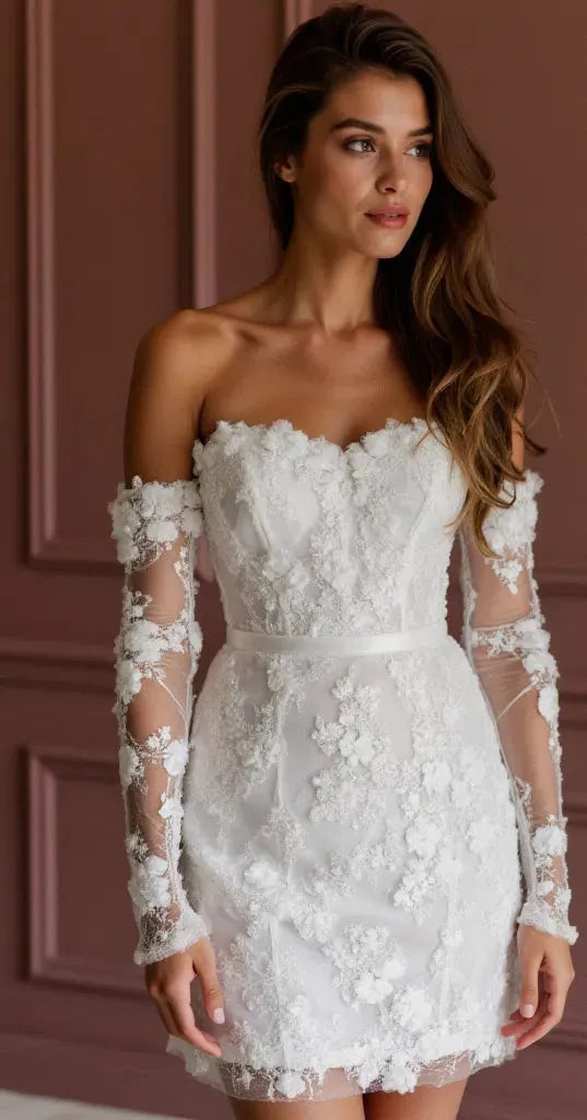 Mini Wedding Gown for a Sophisticated and Contemporary Bridal Look