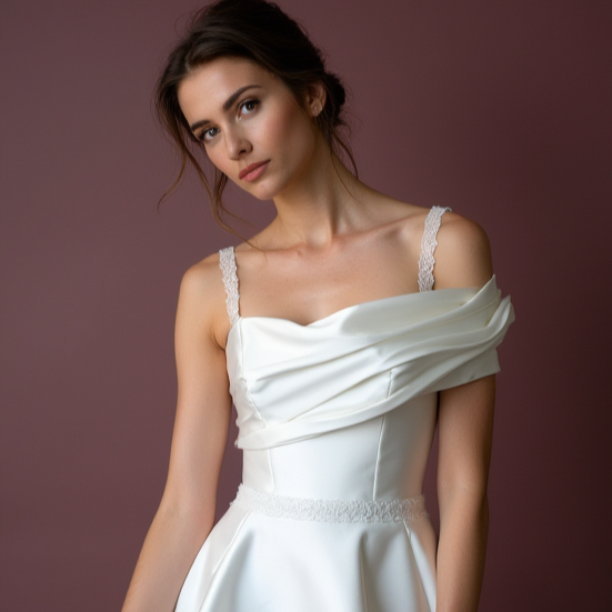 Trendy Short Wedding Dress and Mini Dress with a Floral Embroidered Bodice