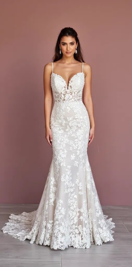 Classic Mermaid Wedding Dress for a Royal-Inspired Wedding Theme
