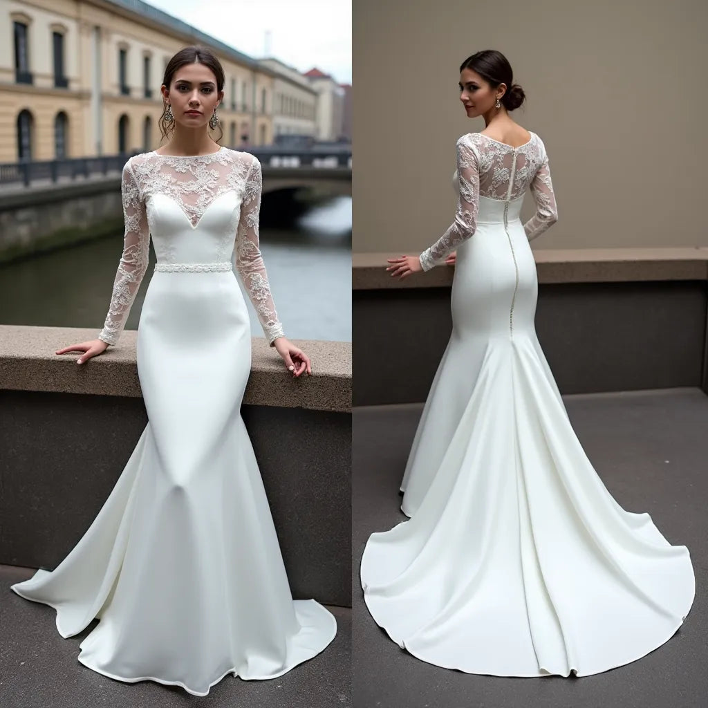 Classic Mermaid Wedding Dress with a Modern Twist for Stylish Brides