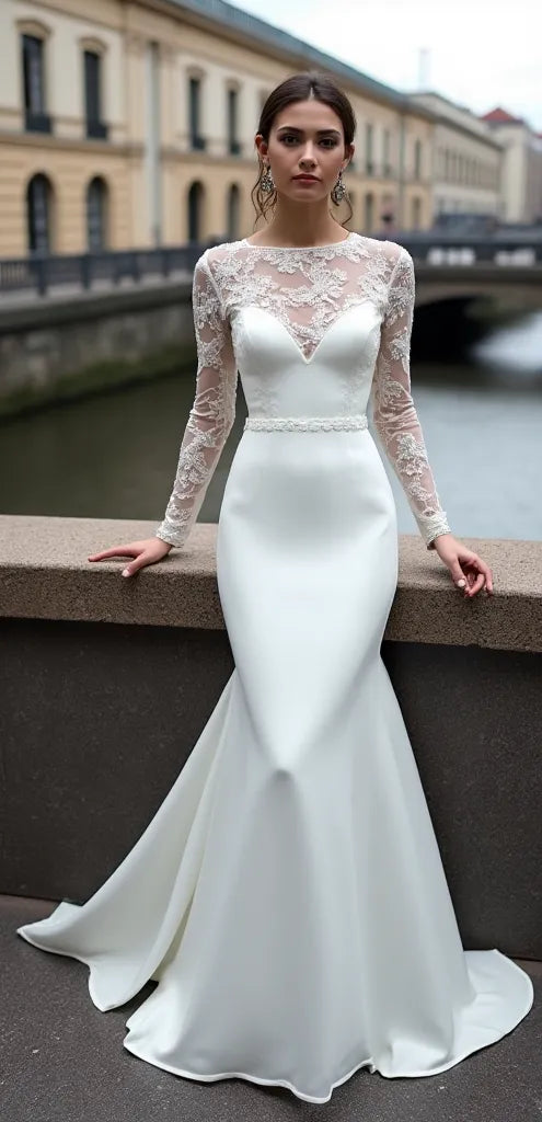 Classic Mermaid Wedding Dress with a Modern Twist for Stylish Brides