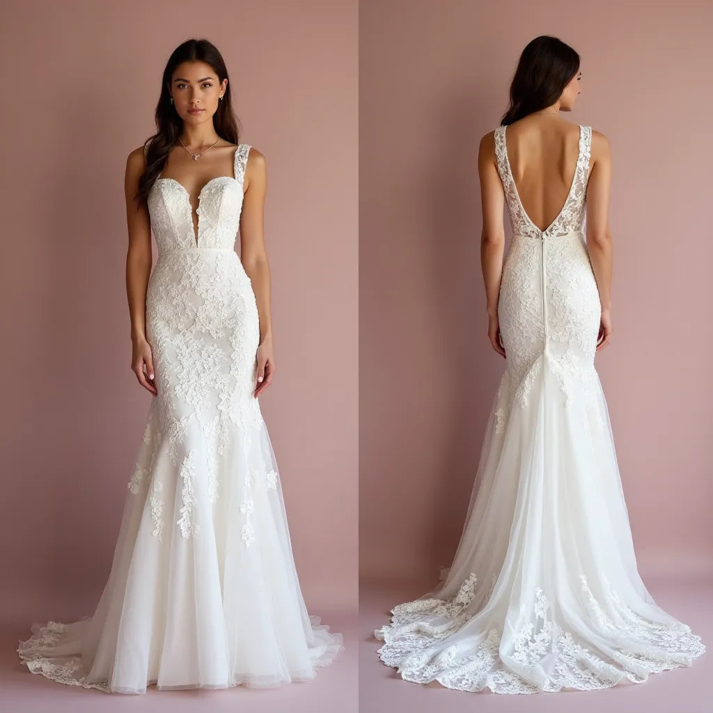 Classic Mermaid Wedding Dress for Brides Who Want a Sleek and Sexy Look
