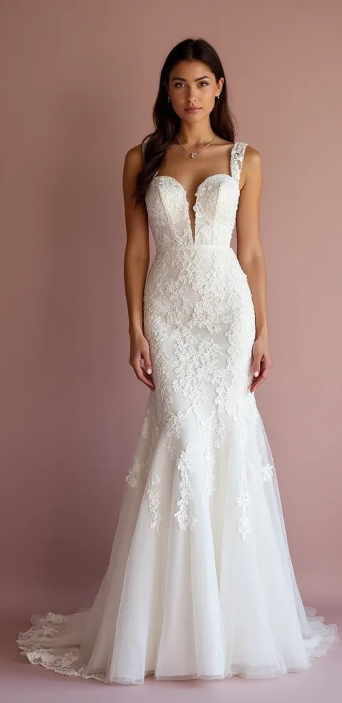 Classic Mermaid Wedding Dress for Brides Who Want a Sleek and Sexy Look