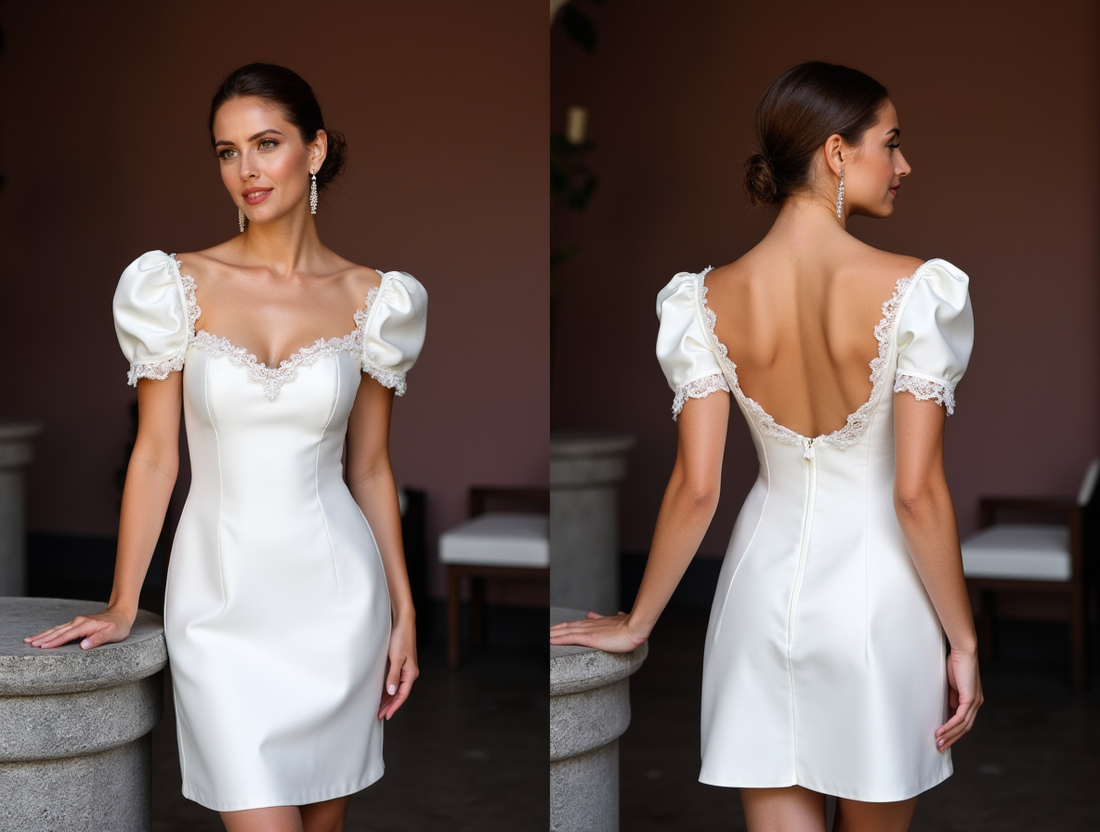 Edgy Short Wedding Dress and Mini Dress with a High Slit for a Daring Look