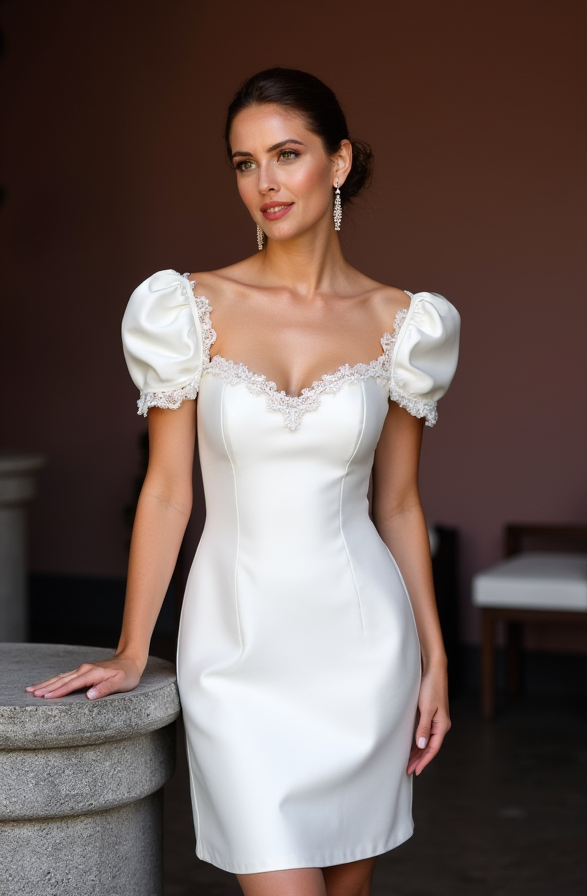 Edgy Short Wedding Dress and Mini Dress with a High Slit for a Daring Look