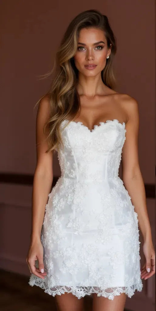 Mini Wedding Gown with Elegant Details for a Unique Wedding Style