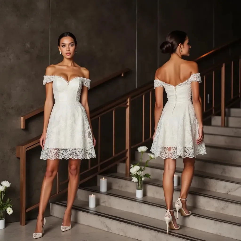 Mini Wedding Gown for Summer Beach Weddings and Outdoor Vows