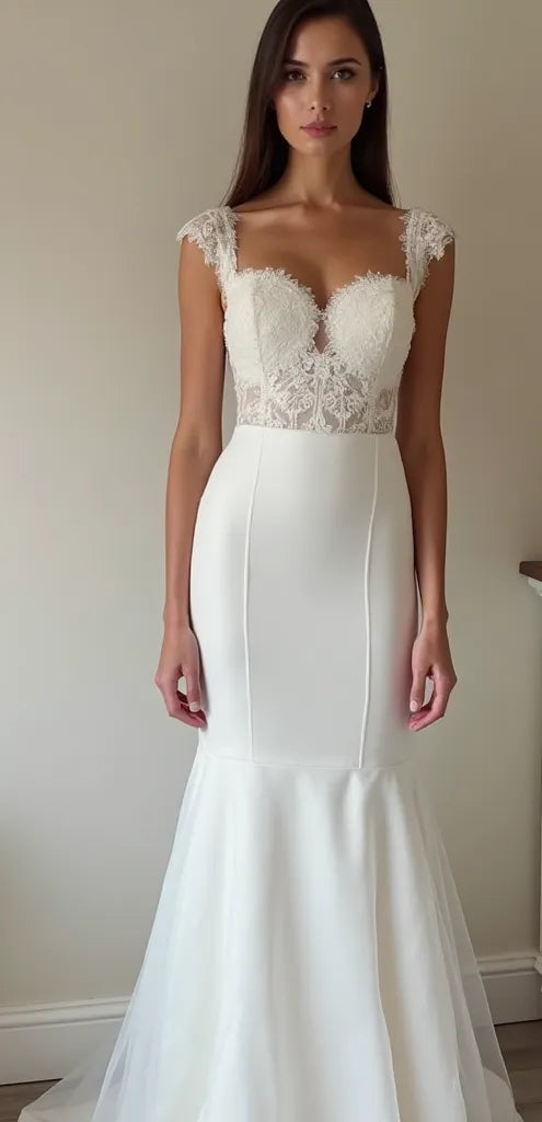 Mermaid Wedding Dress with a Regal Train for a Royal-Inspired Look