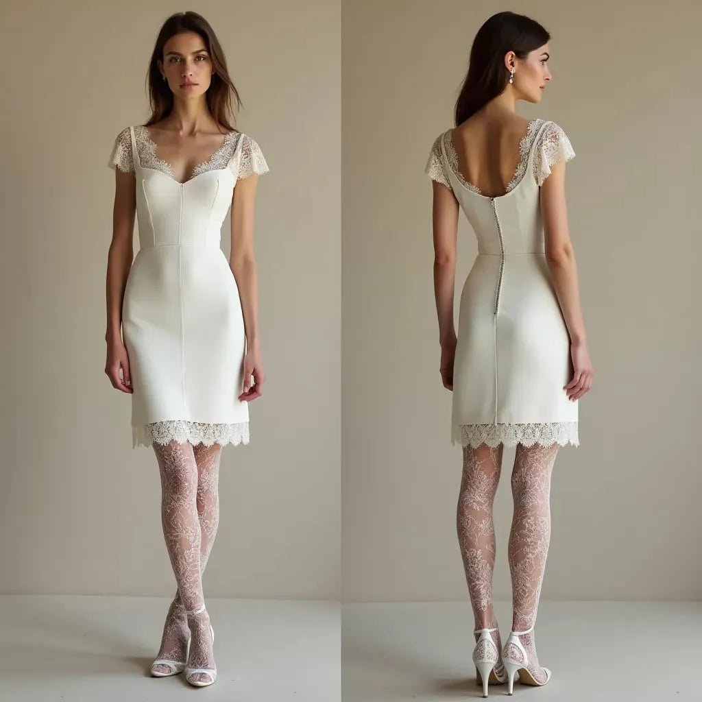 Mini Wedding Gown with Long Sleeves for an Elegant Bridal Look