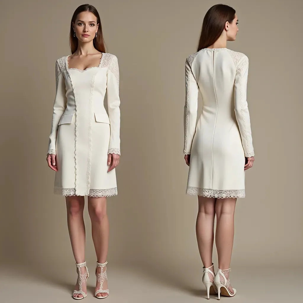 Mini Wedding Gown with Romantic Silhouette for Chic Brides