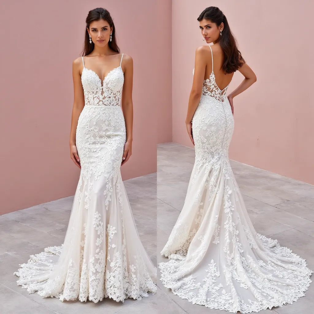 Mermaid Wedding Dress with a Strapless Neckline for a Timeless Look