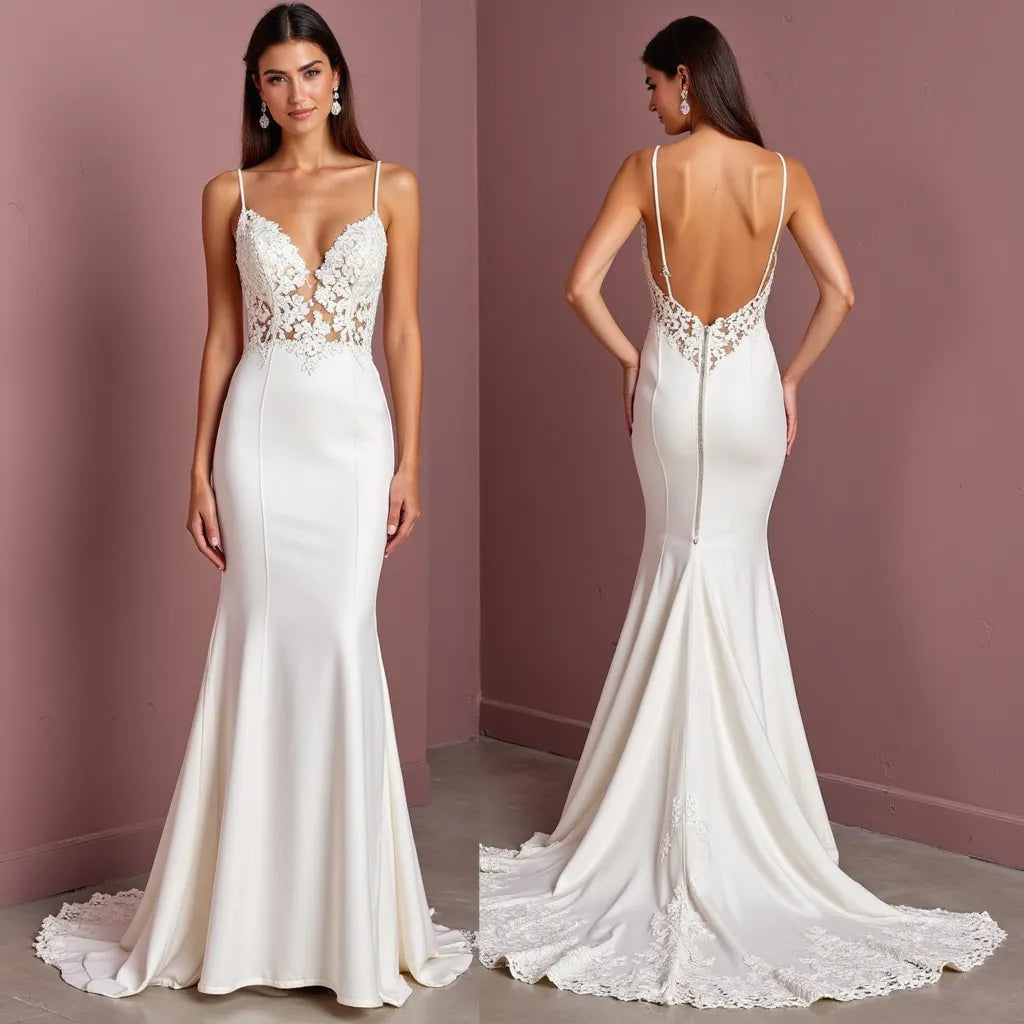 Mermaid Wedding Dress with Beaded Details for a Sparkling Bridal Look